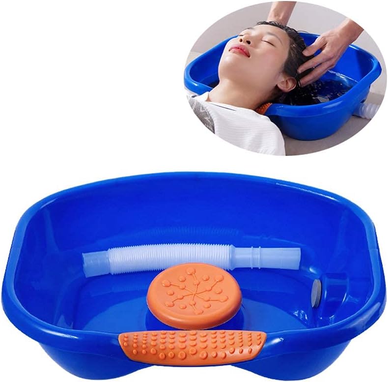Defemim Hair Washing Basin for Bedridden,Shampoo Basin for Bedside,Shampoo Bowl,Washing Sink Made for Handicapped, Bedridden, Kids,Hair Cuts and Coloring-46x35cm (blue) - Image 1
